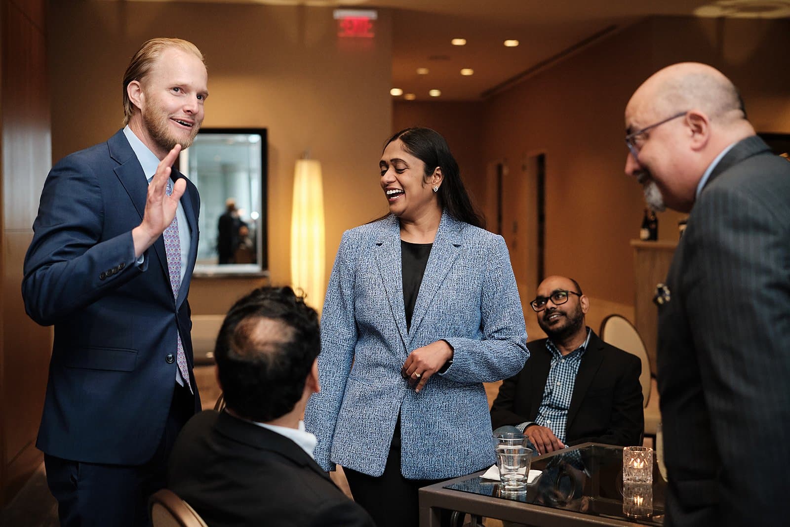 Attendees at US India Business Council networking event